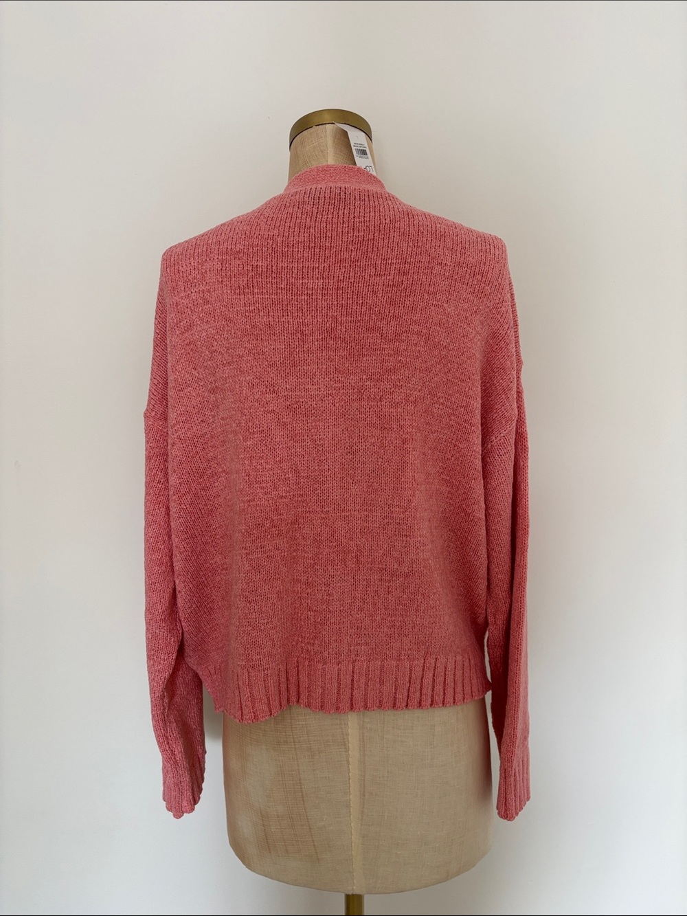 LOFT Dusty Rose Button-Front V-Neck Cardigan - Picture 3 of 5